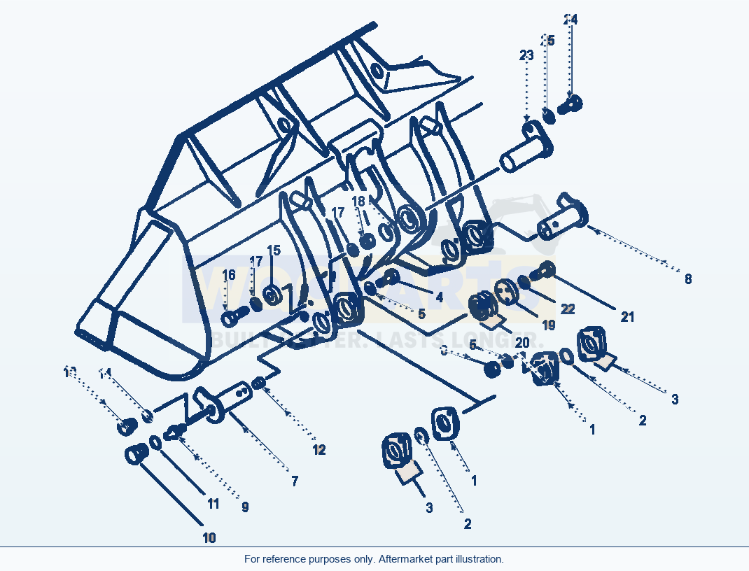 Komatsu WA500-1LE Bucket Hinge Pins parts diagram