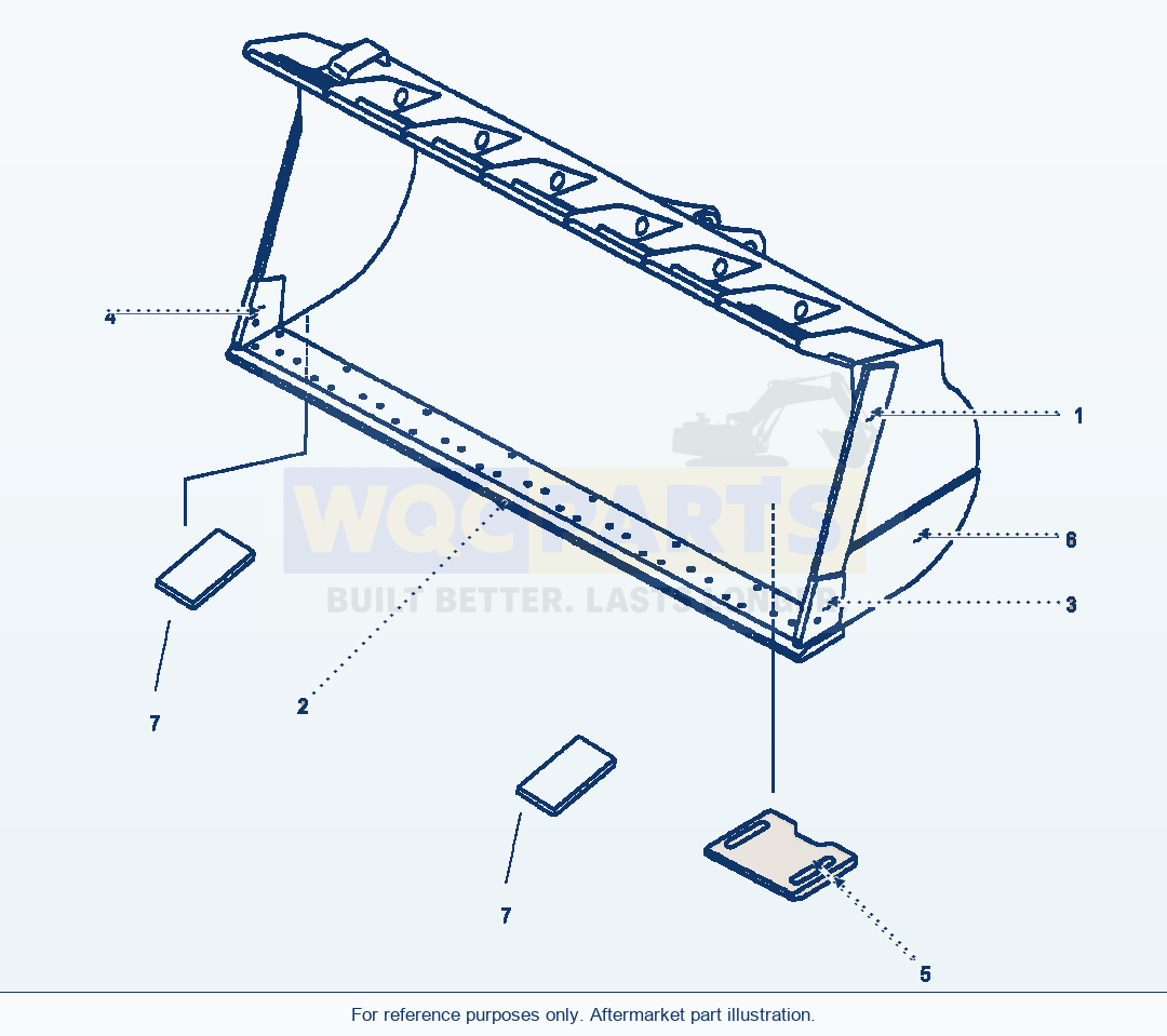 Komatsu WA500-1LE High Lift Straight Edge Bucket 3.8 M (5.0 Yd) parts diagram