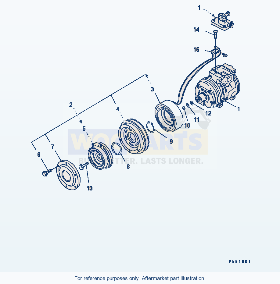 Komatsu WA500-3 Air Conditioner (Air Compressor)(#50001-50189) parts diagram
