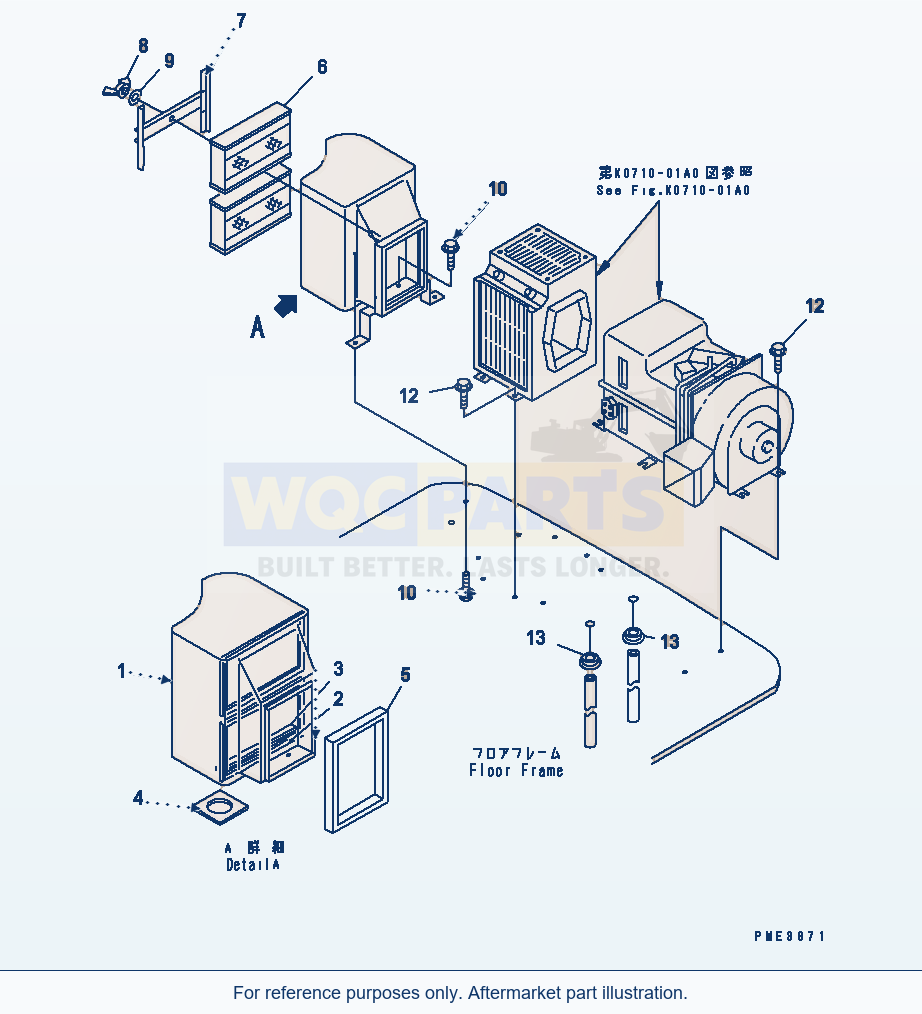 Komatsu WA500-3 Air Conditioner (Filter Box)(#50001-52000) parts diagram