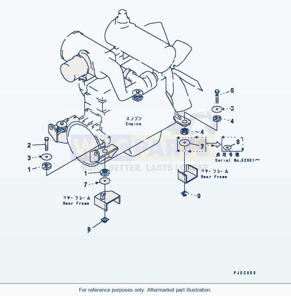 Komatsu WA500-3 Bucket Positioner(#52001-) parts diagram