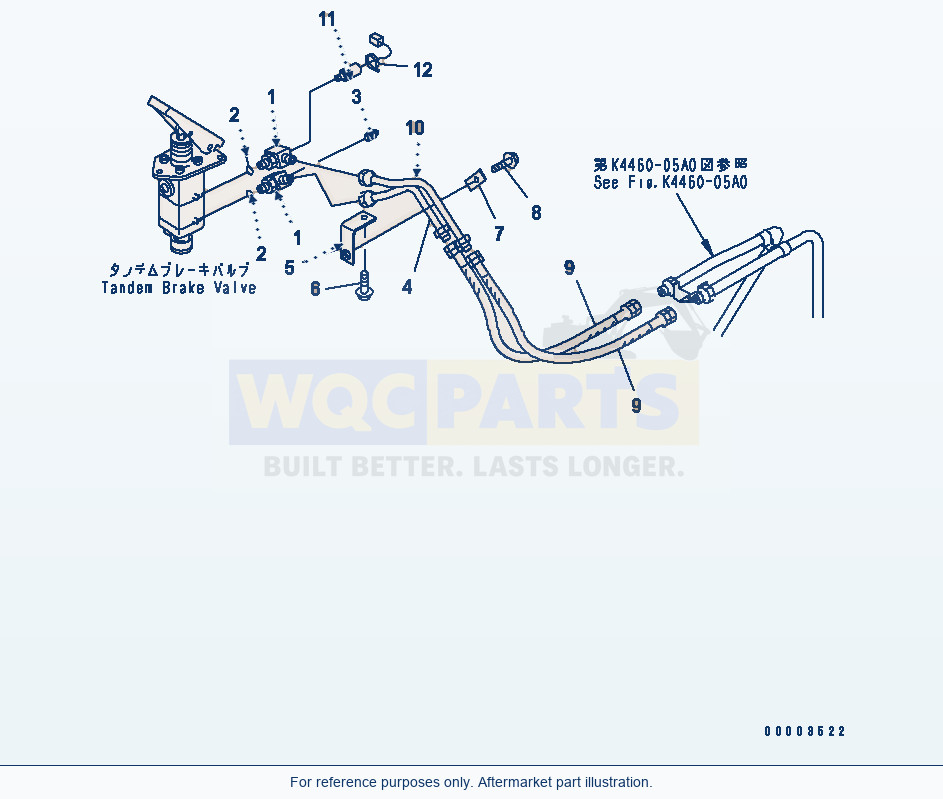Komatsu WA500-3 Floor Sub (Brake Valve Piping)(#52019-) parts diagram