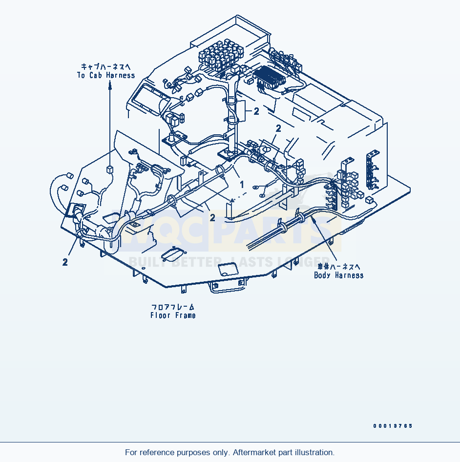 Komatsu WA500-3 Floor Sub (Load Meter Line)(#54005-) parts diagram