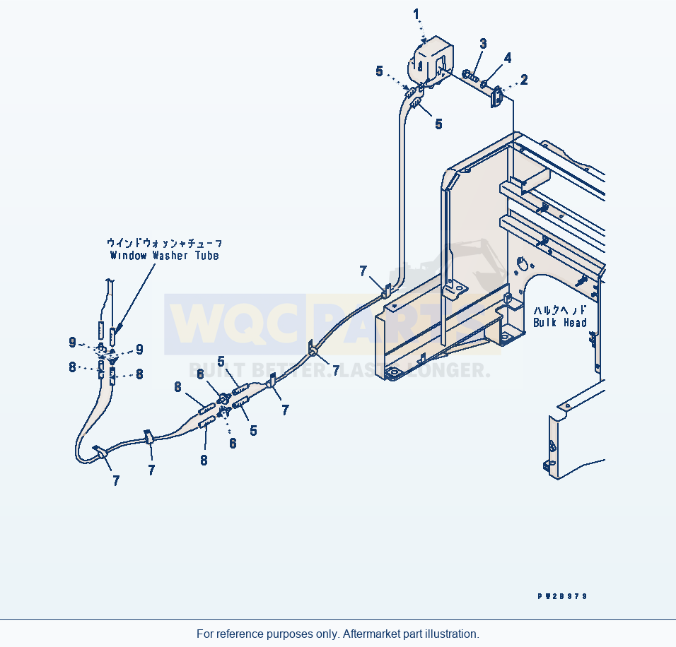 Komatsu WA500-3 Washer Tank(#52001-) parts diagram