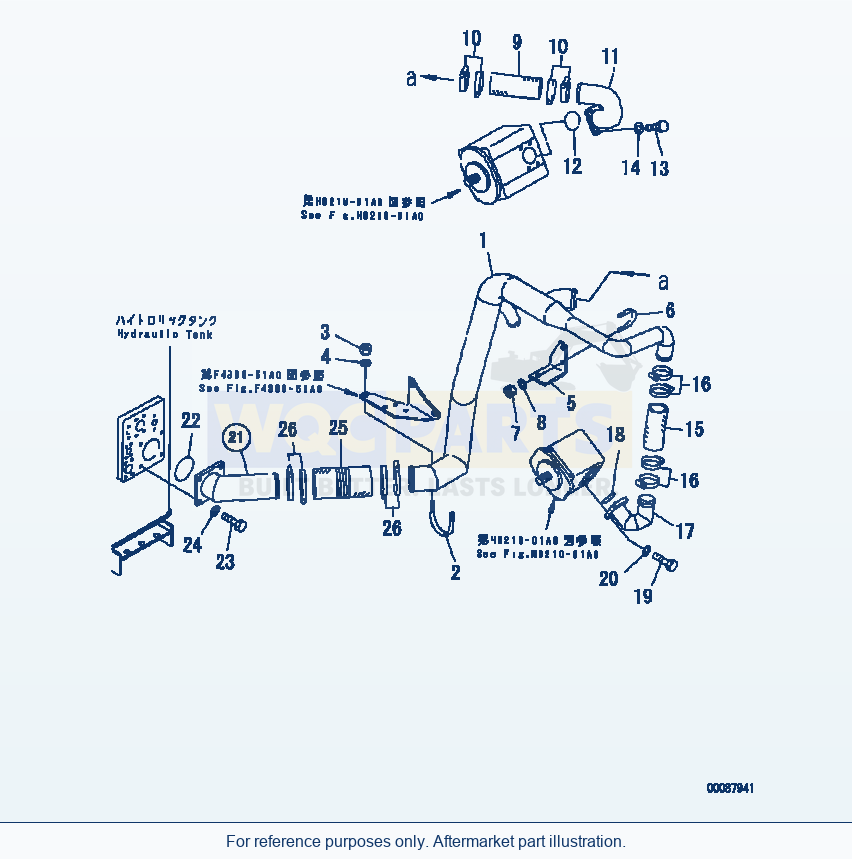 Komatsu WA500-3 Hydraulic Line (Suction Line)(#52491-) parts diagram