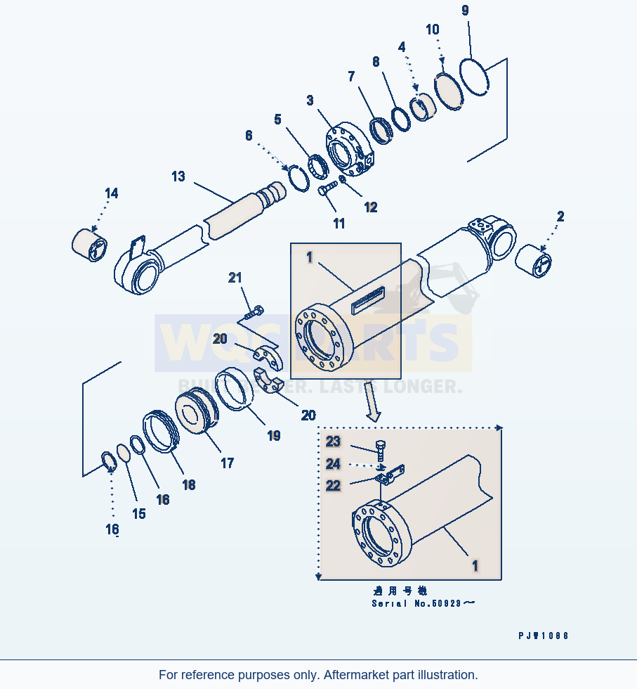 Komatsu WA500-3 Dump Cylinder(#50001-52000) parts diagram