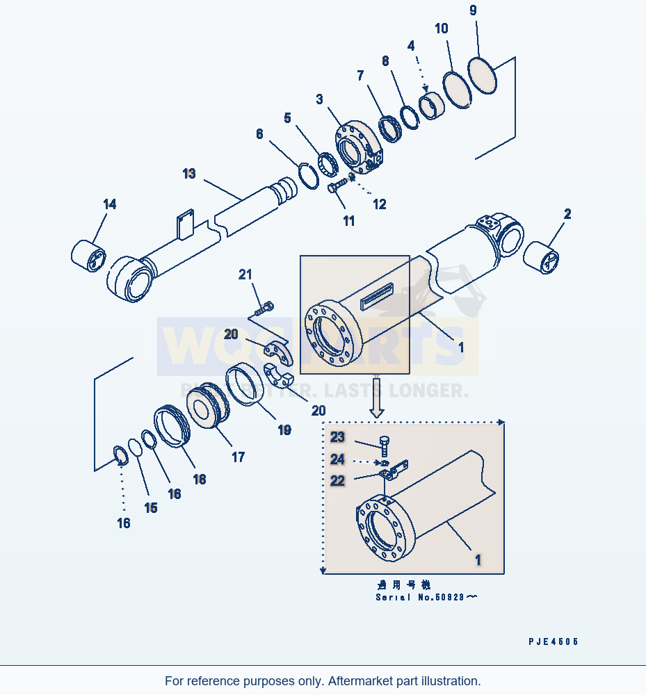 Komatsu WA500-3 Dump Cylinder (Hi-Lift)(#50001-52000) parts diagram