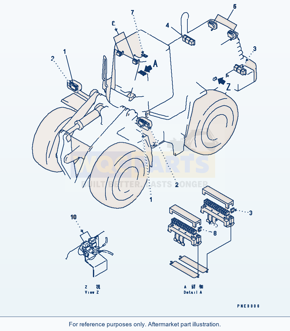 Komatsu WA500-3 Lamp And Fuse parts diagram