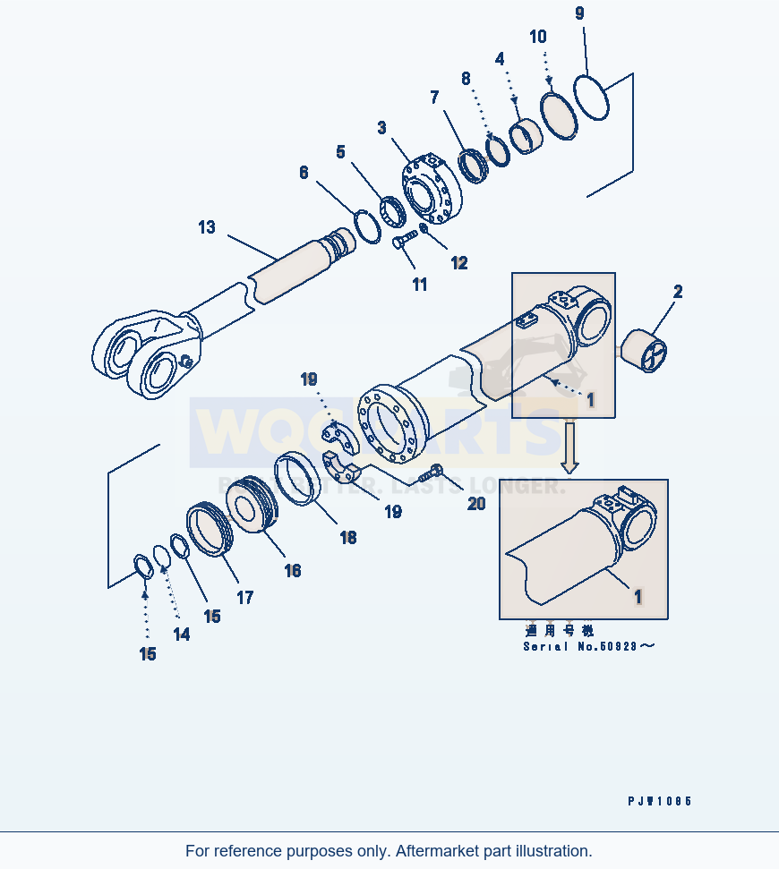 Komatsu WA500-3 Lift Cylinder(#50001-52000) parts diagram