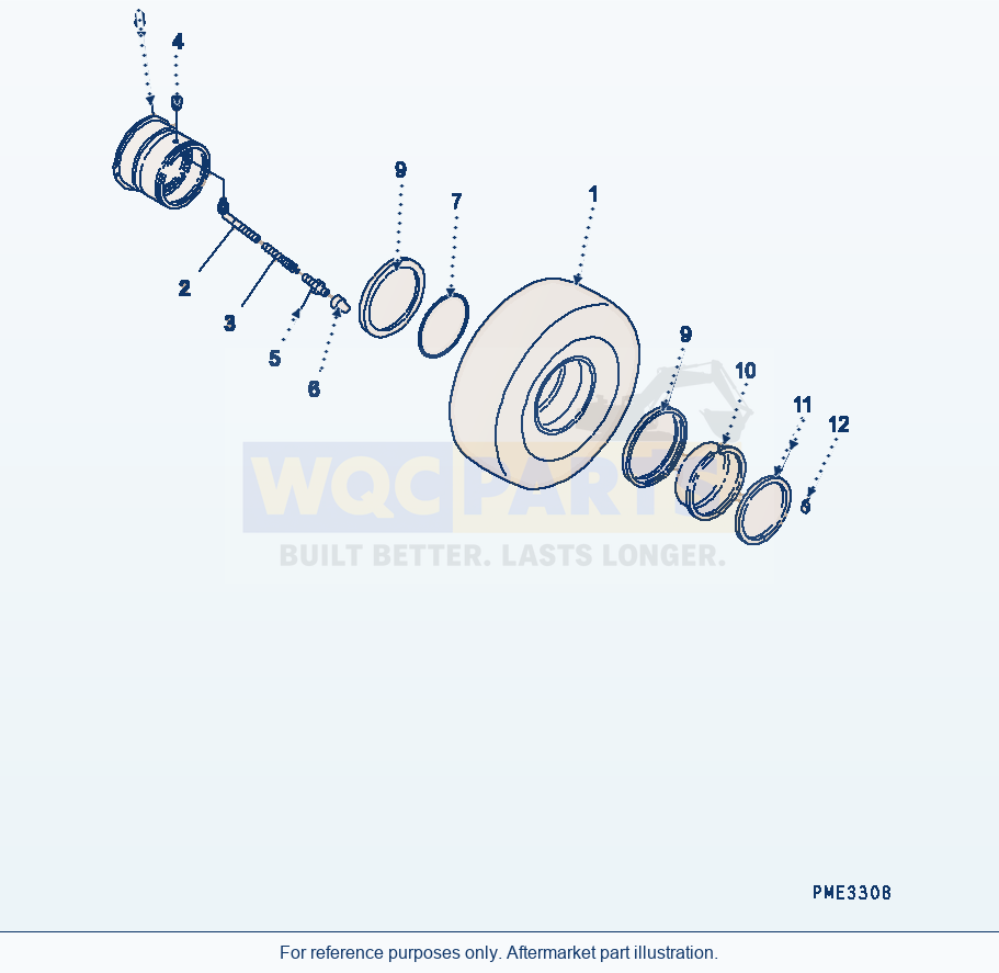 Komatsu WA500-3 Wheel And Tubeless Tire parts diagram