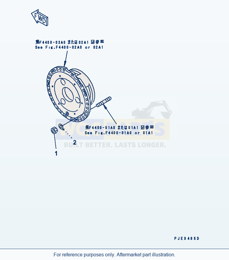 Komatsu WA500-3 Front Axle (Wheel Rim Mounting Parts) parts diagram