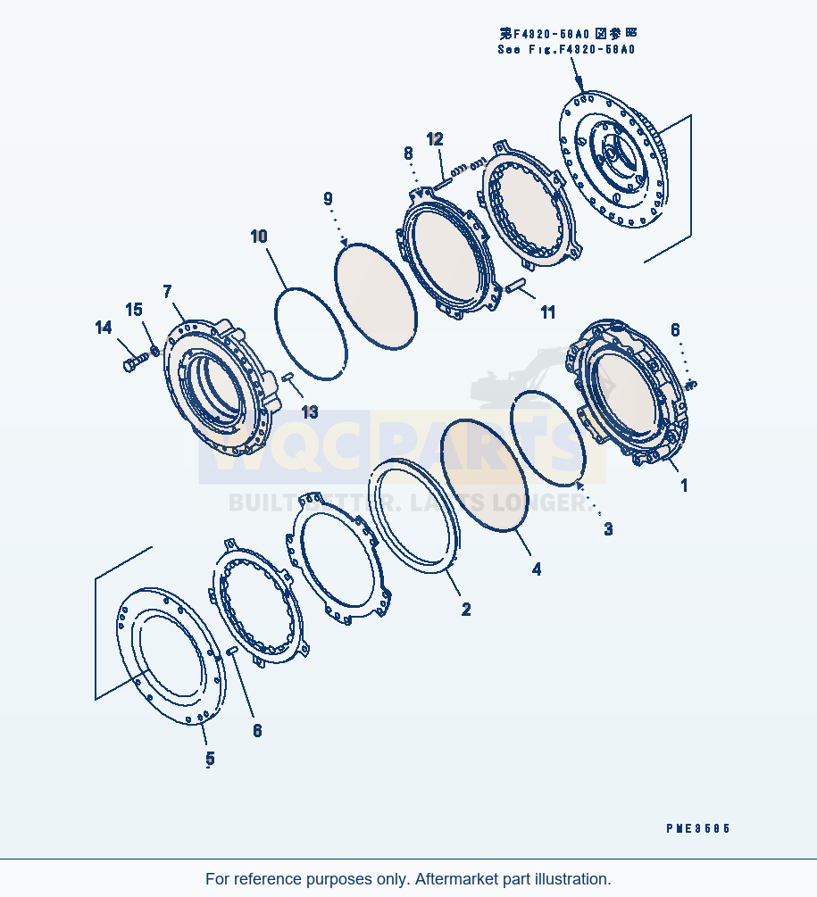 Komatsu WA500-3 Transmission (2Nd And 1St Housing) parts diagram