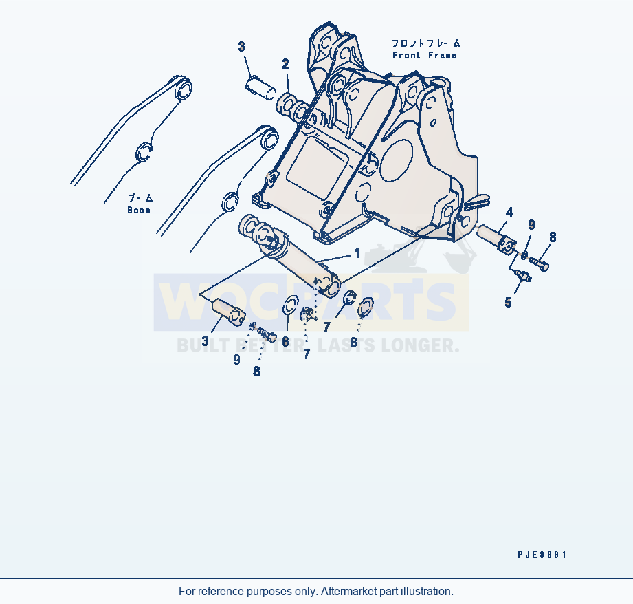 Komatsu WA500-3 Lift Cylinder parts diagram