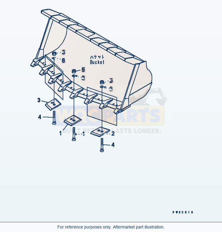 Komatsu WA500-3 Segment Edge (For Spade Nose Bucket) parts diagram