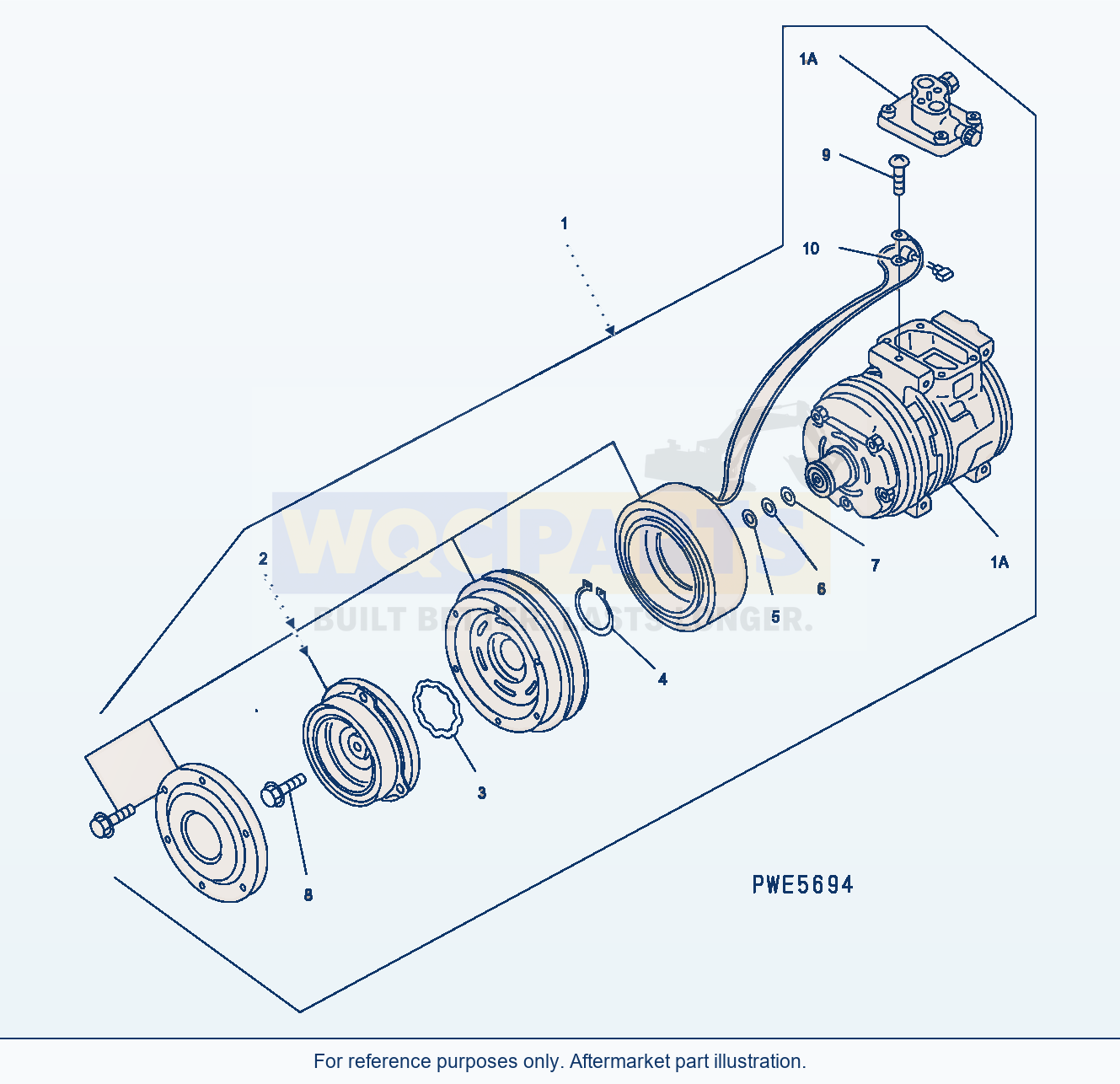 Komatsu WA500-3H Air Conditioner (Air Compressor) parts diagram