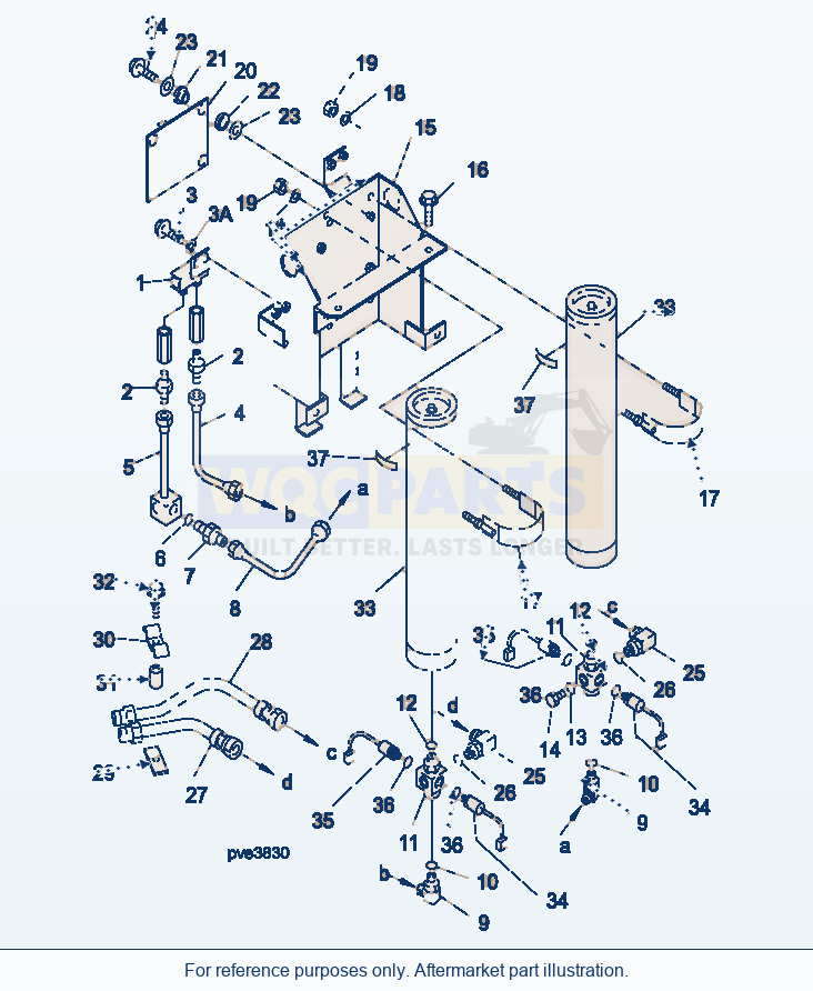 Komatsu WA500-3H Brake Control (Accumulator And Piping) parts diagram