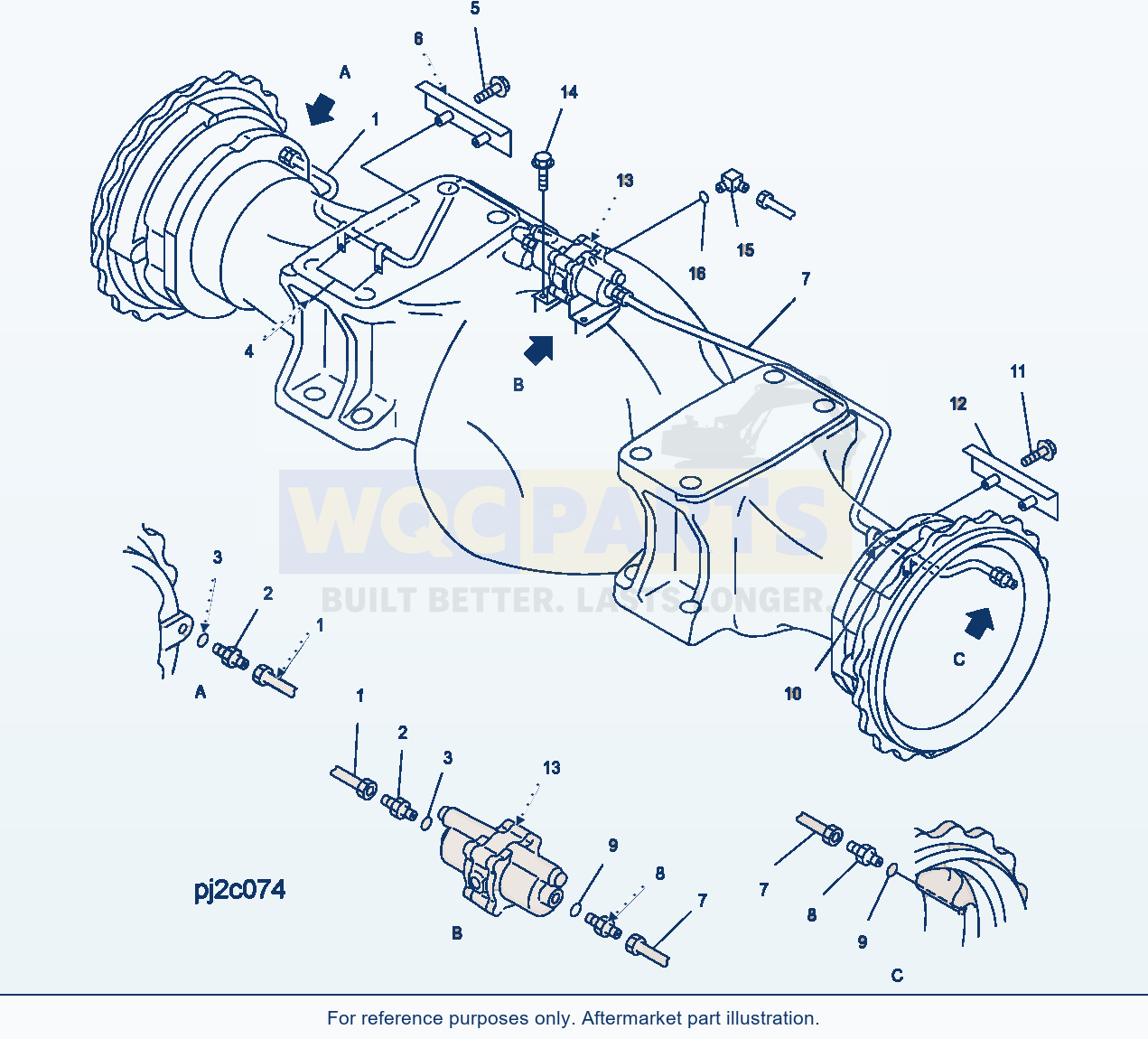 Komatsu WA500-3H Brake Piping (Front Axle Line) parts diagram