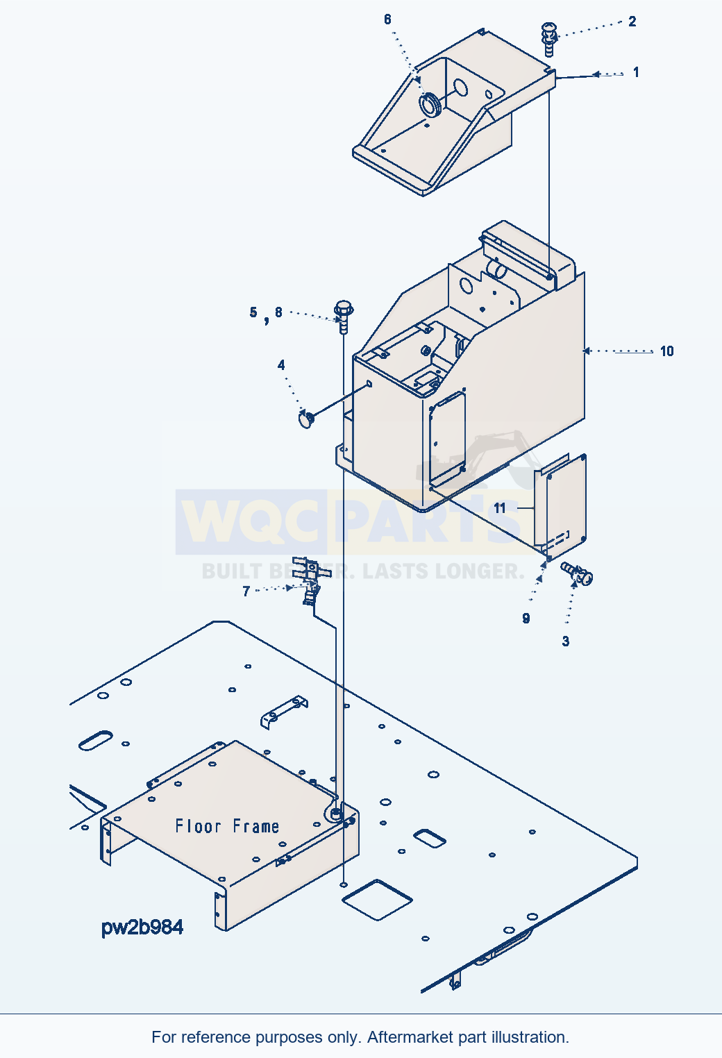 Komatsu WA500-3H Floor Frame (Lhs Console Box 2Spool Joy Stick) parts diagram