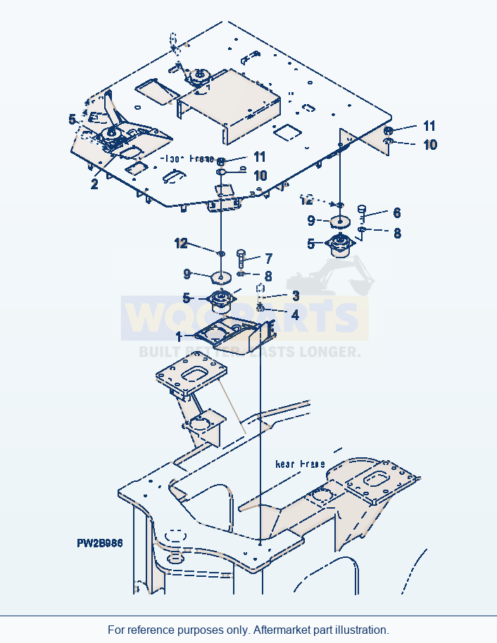 Komatsu WA500-3H Floor Frame (Support) parts diagram