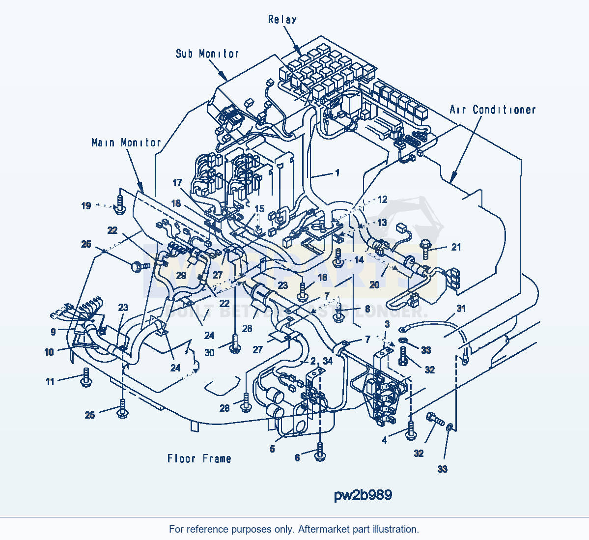 Komatsu WA500-3H Floor Sub (Floor Harness - Standard) parts diagram