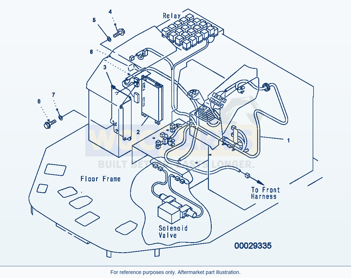 Komatsu WA500-3H Floor Sub (Joy Stick Harness And Controller) parts diagram