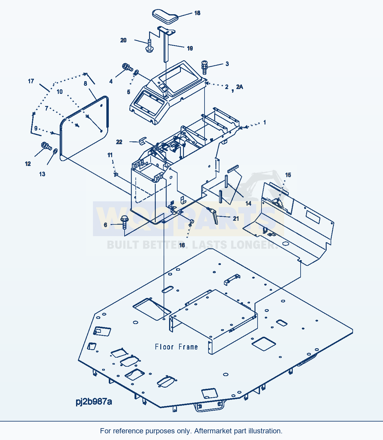 Komatsu WA500-3H Floor Sub (Rhs Console Box) parts diagram