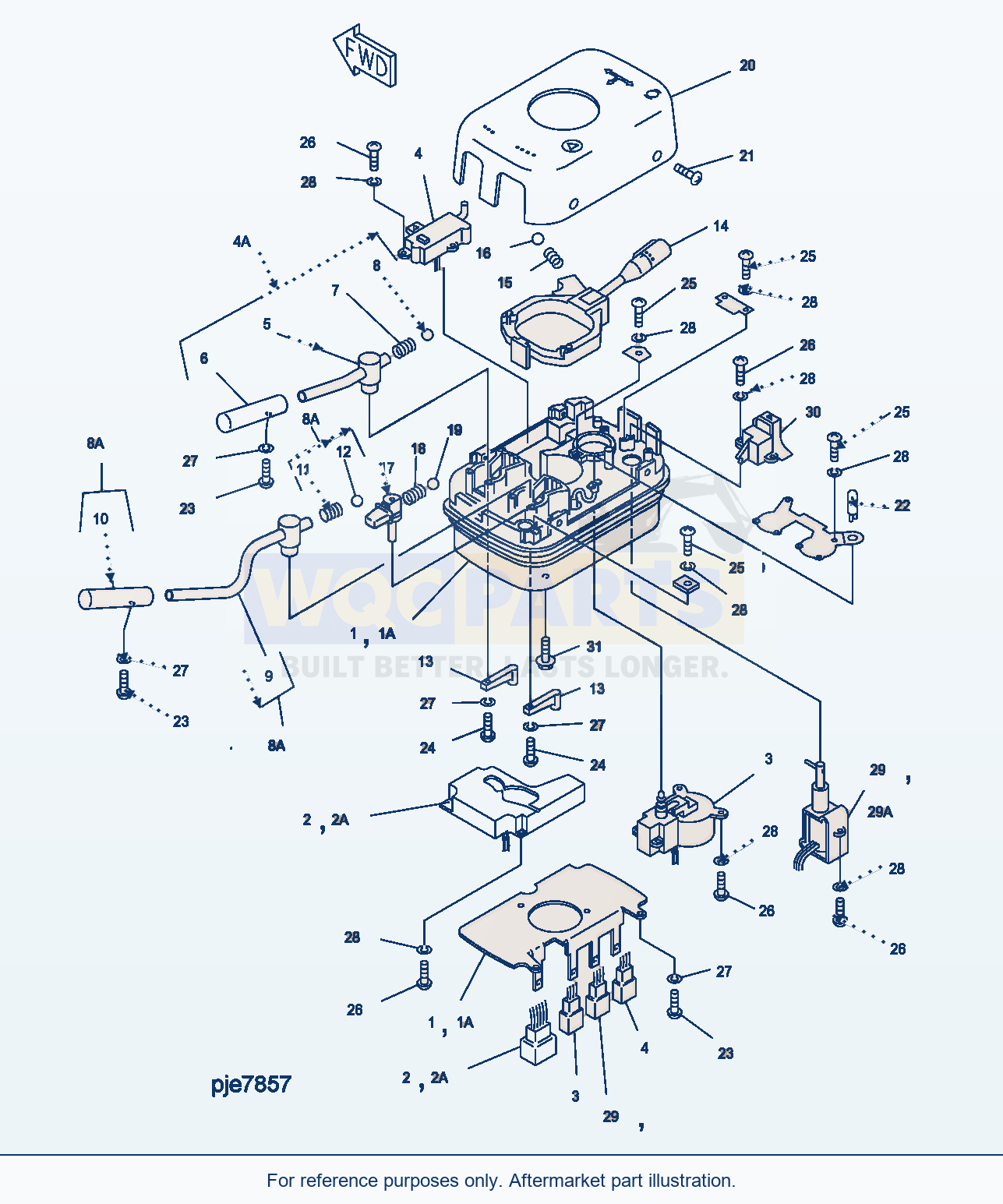 Komatsu WA500-3H Floor Sub (Transmission Control Switch) parts diagram