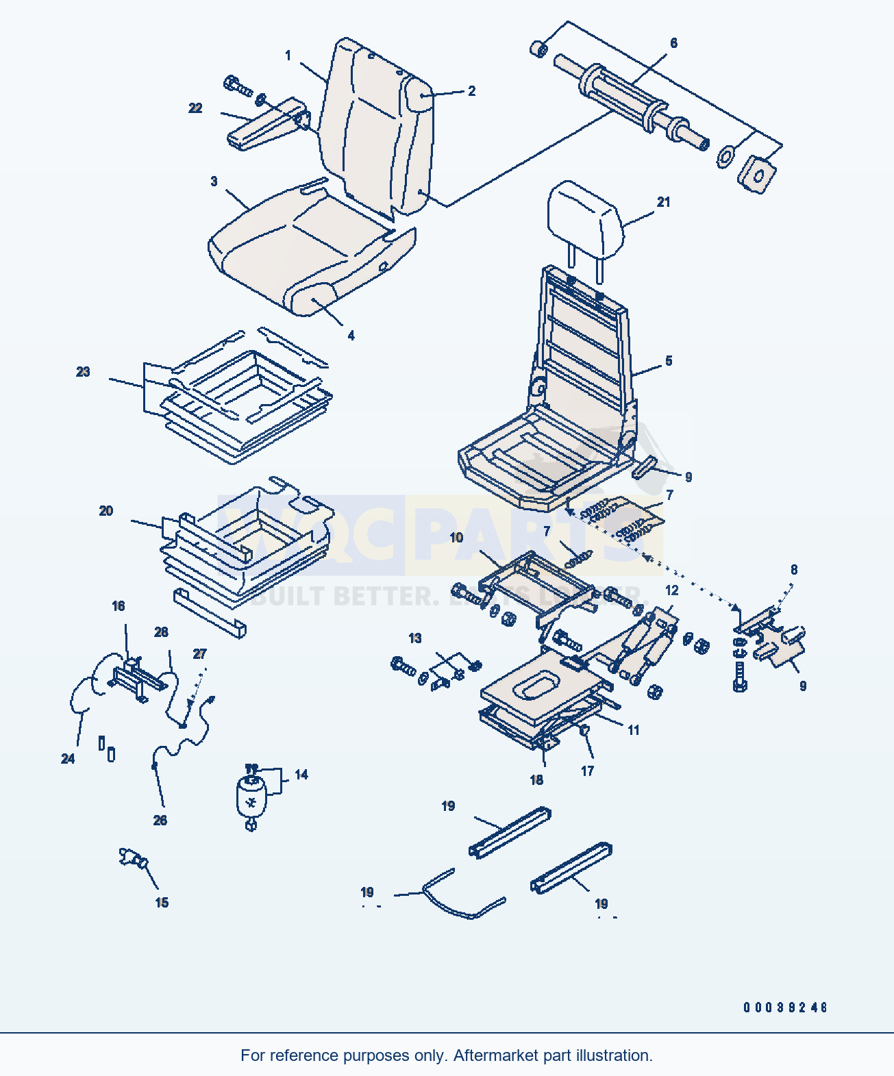 Komatsu WA500-3H Op. Seat (Joy Stick Steering - Inner Parts) parts diagram