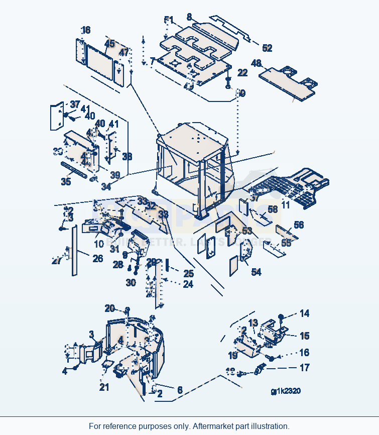 Komatsu WA500-3H Operators Cab (Soundproofing) parts diagram