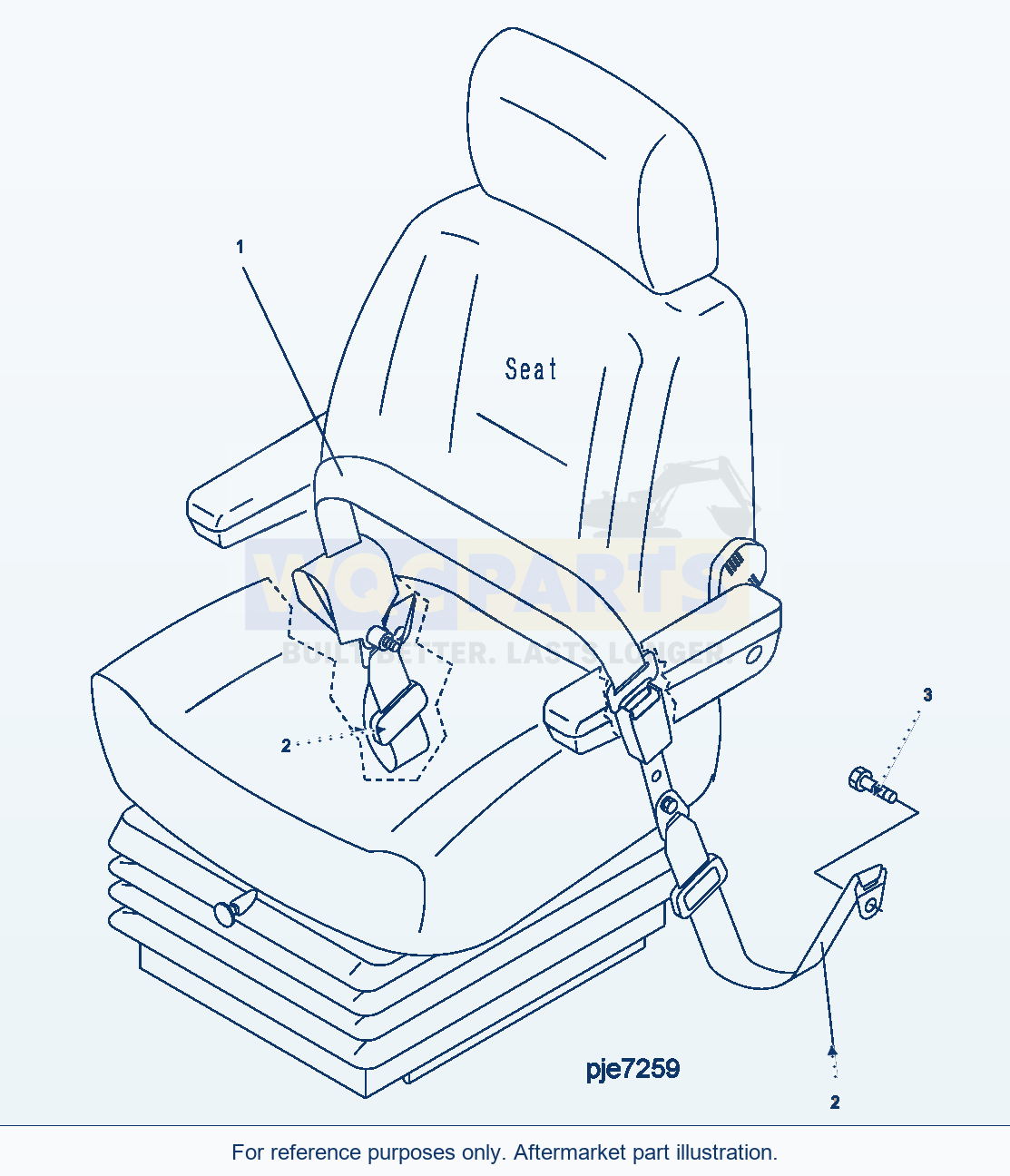Komatsu WA500-3H Seat Belt (Belt Width 78mm) parts diagram