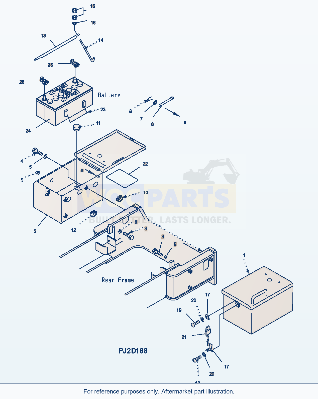 Komatsu WA500-3H Battery (With Box And Mounting) parts diagram