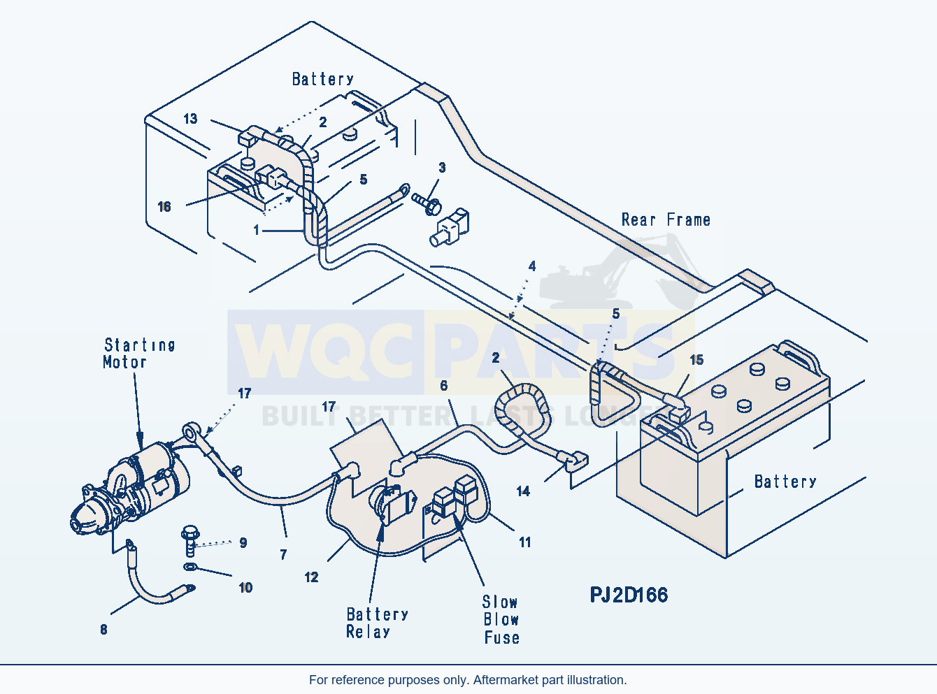 Komatsu WA500-3H Wiring Harness (Battery Line) parts diagram