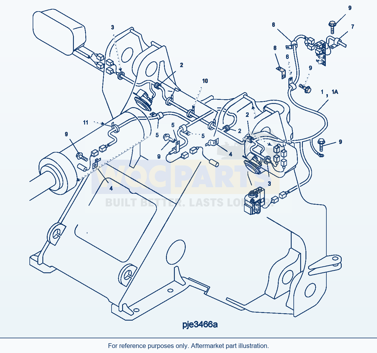 Komatsu WA500-3H Wiring Harness (Front Frame Without Ecss) parts diagram