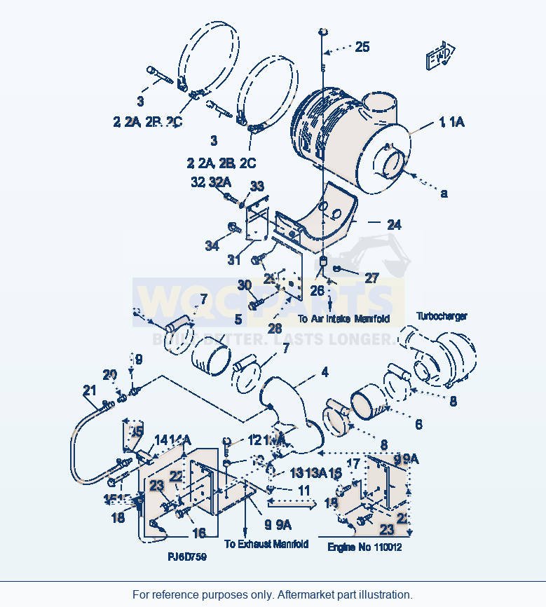 Komatsu WA500-3H Air Cleaner parts diagram