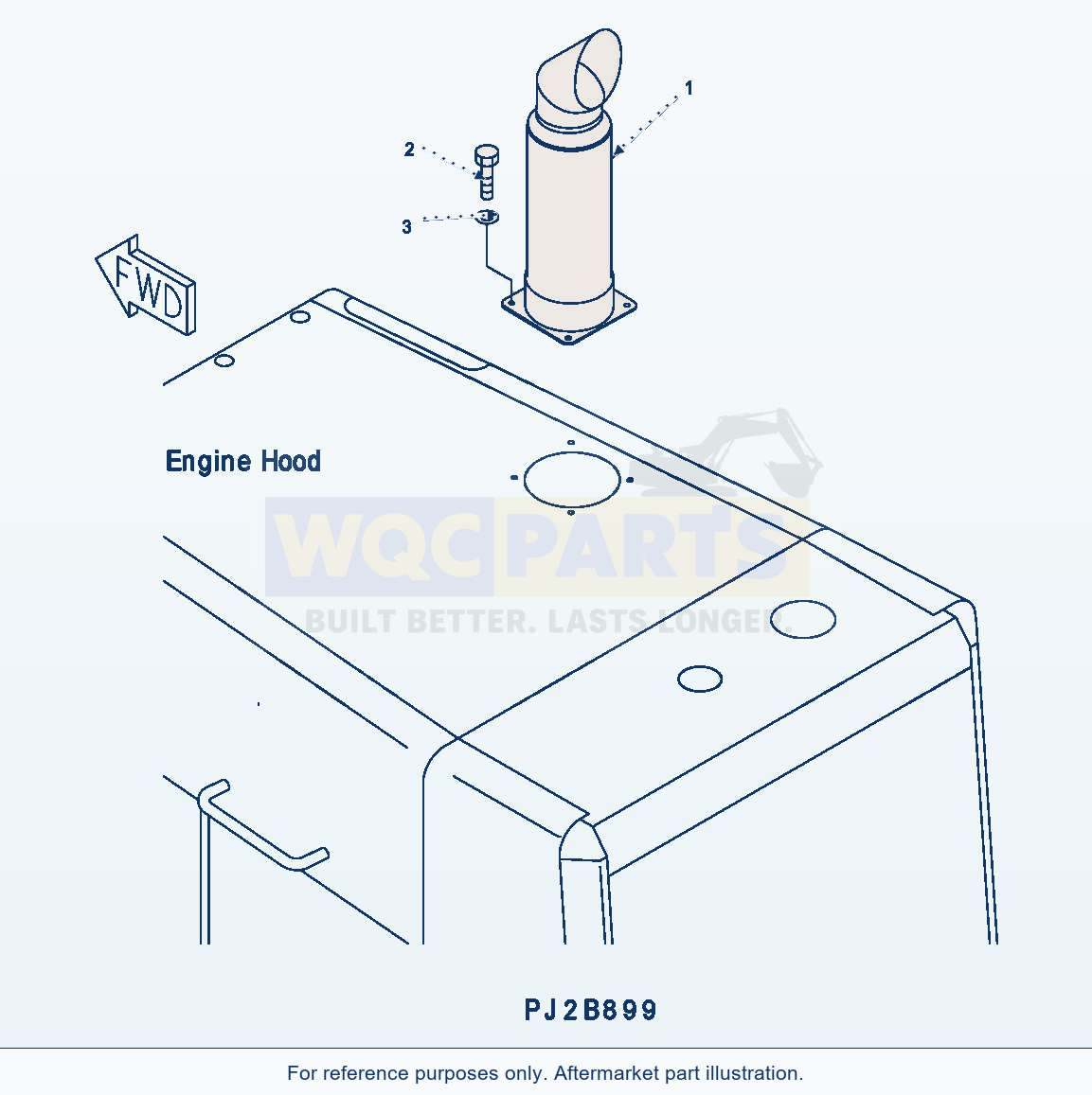 Komatsu WA500-3H Exhaust parts diagram