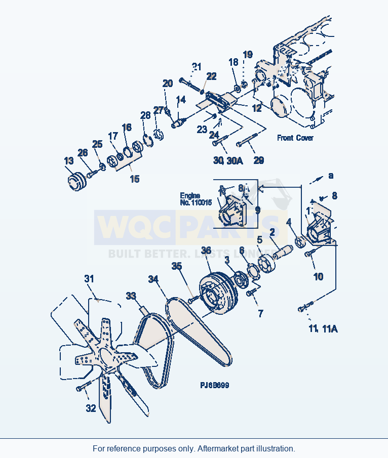 Komatsu WA500-3H Fan Drive parts diagram