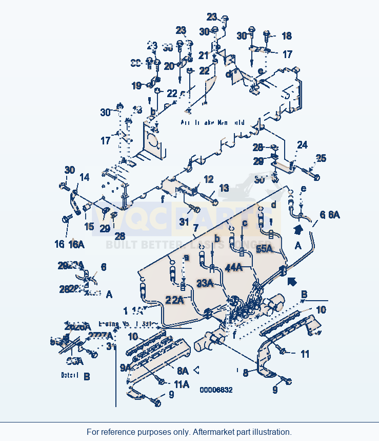 Komatsu WA500-3H Fuel Piping parts diagram