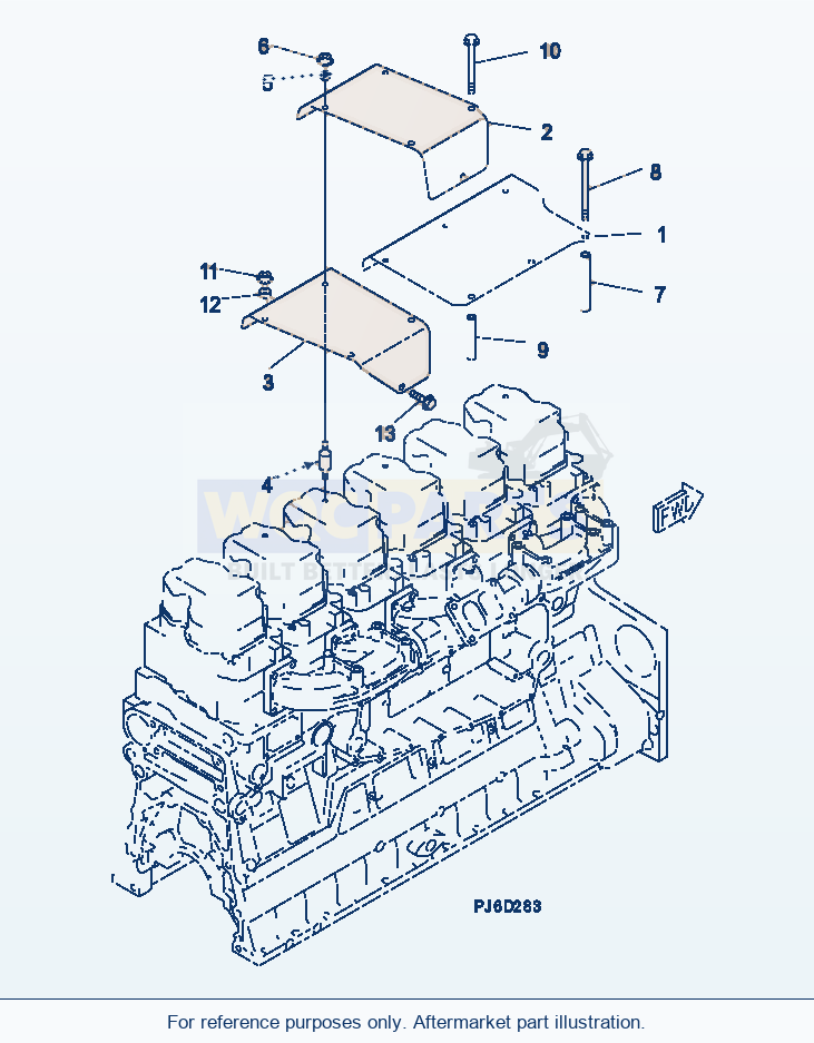 Komatsu WA500-3H Heat Shield parts diagram