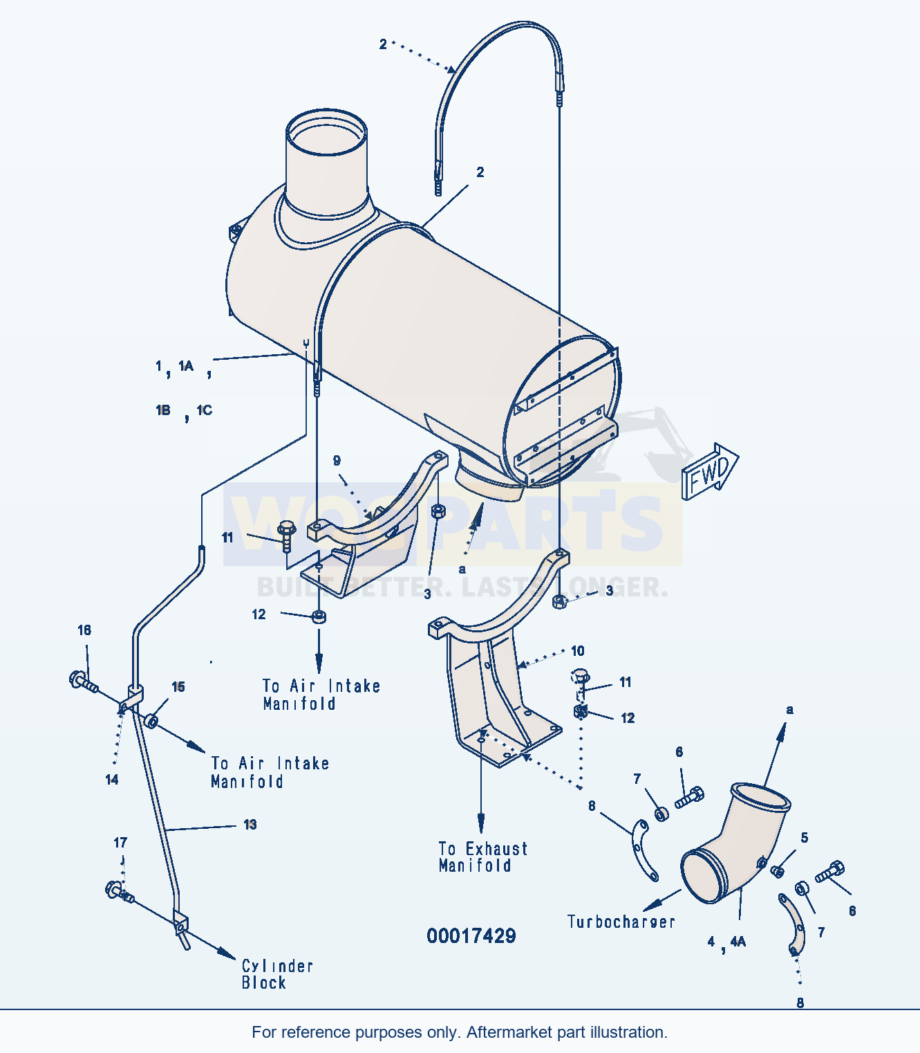 Komatsu WA500-3H Muffler parts diagram