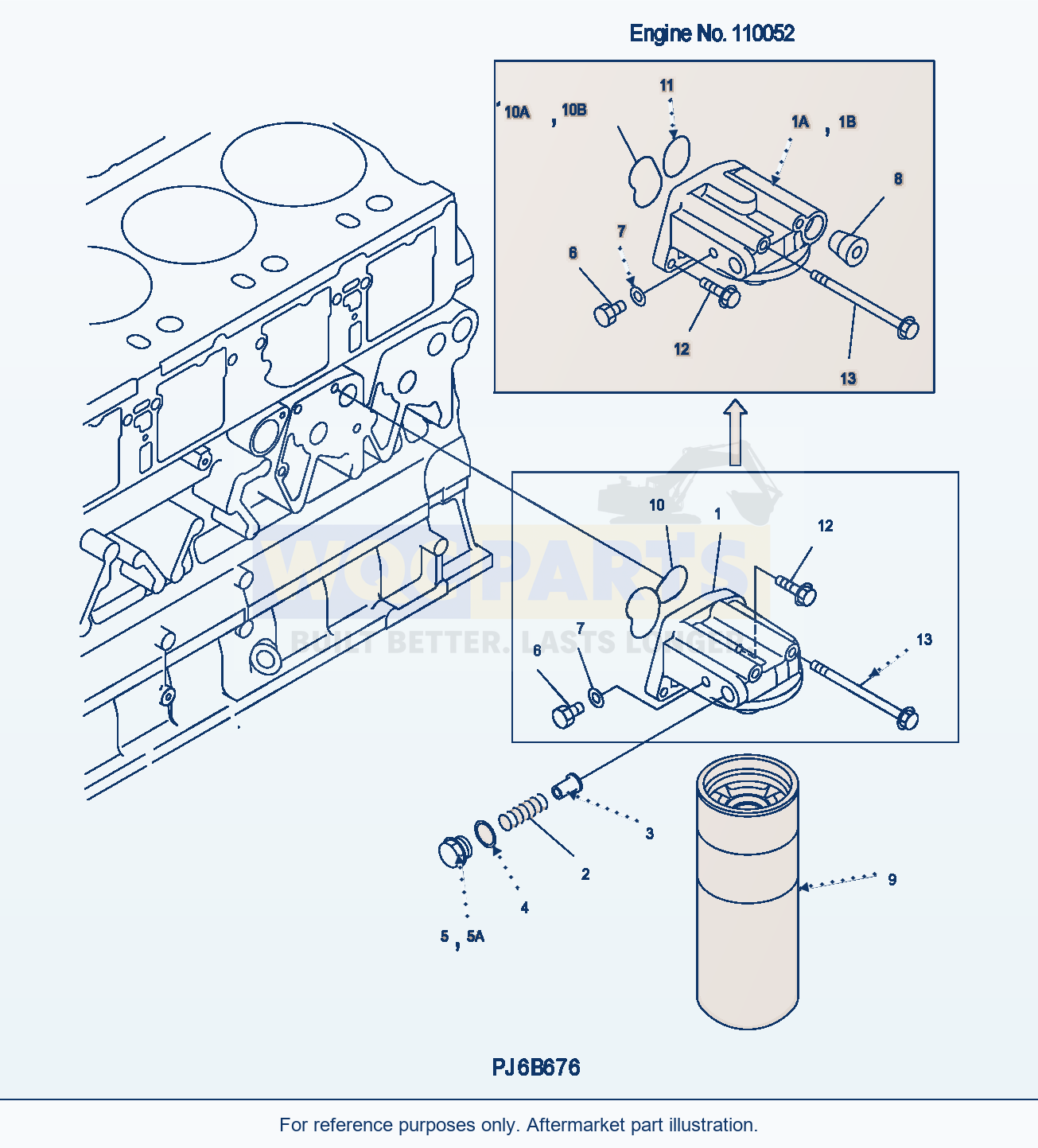 Komatsu WA500-3H Oil Filter parts diagram
