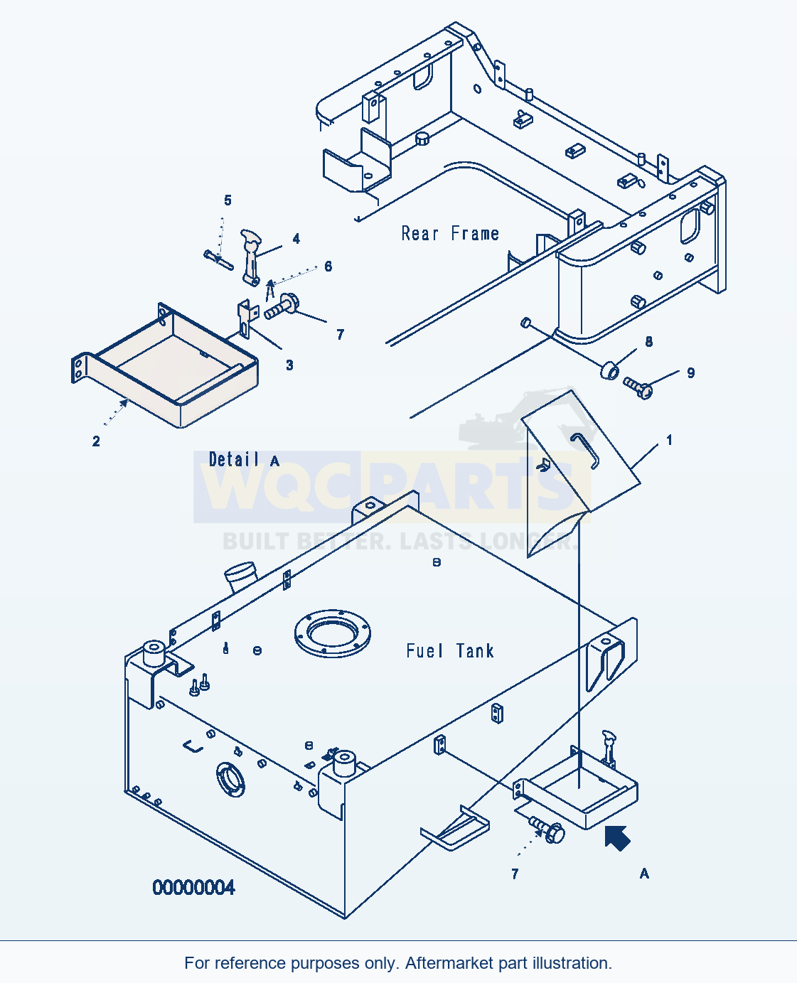 Komatsu WA500-3H Fuel Tank (Wheel Stopper) parts diagram