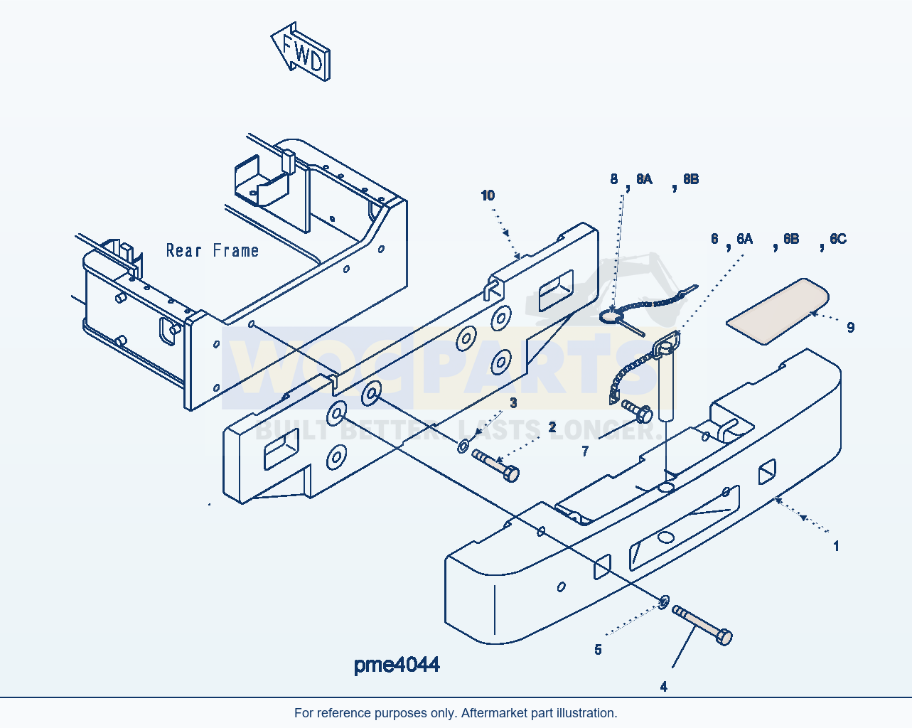 Komatsu WA500-3H Counter Weight (Additional) parts diagram