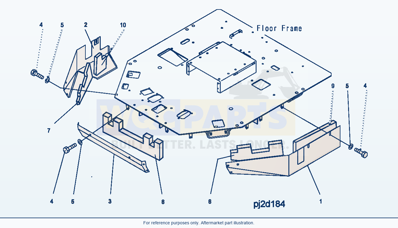 Komatsu WA500-3H Floor Frame Cover (With Damping Mat) parts diagram