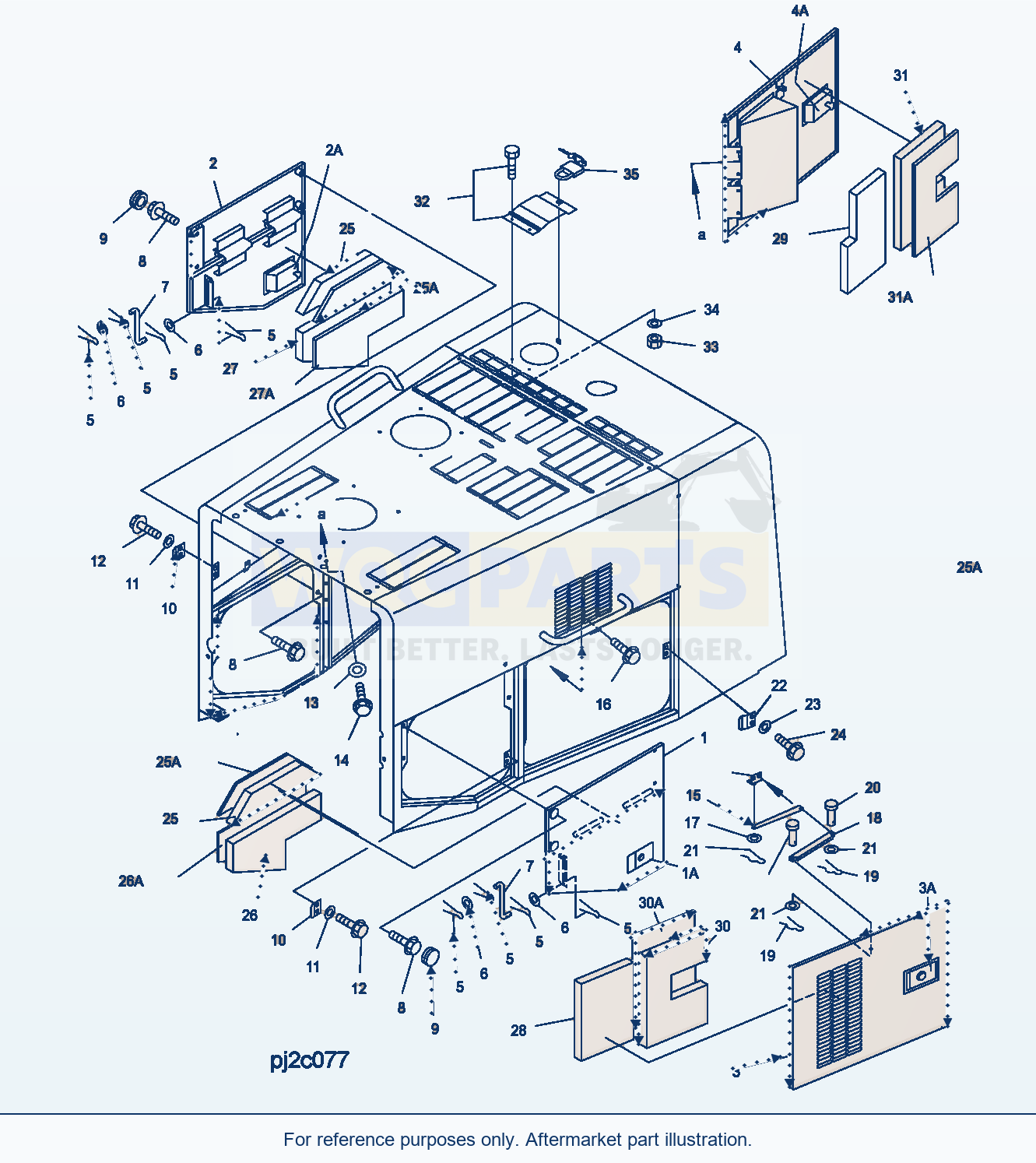Komatsu WA500-3H Hood And Radiator Guard (Engine Side Cover) parts diagram