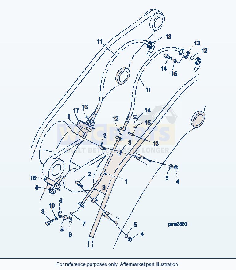 Komatsu WA500-3H Hydr. Line (Lift Arm Std Piping 3-Spool) parts diagram