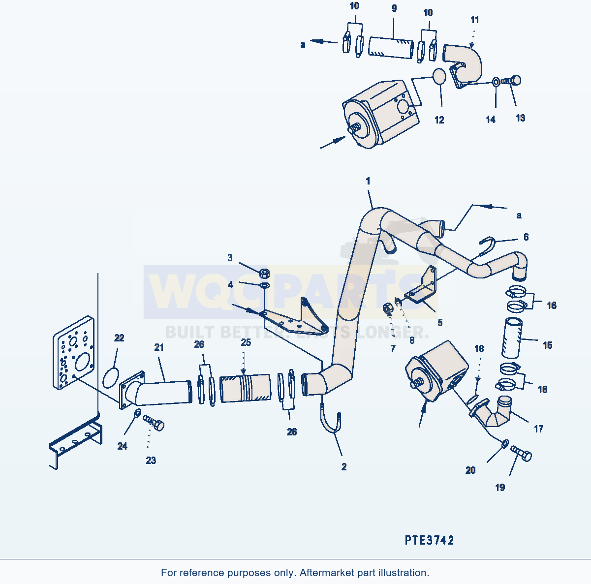 Komatsu WA500-3H Hydr. Line (Suction Line) parts diagram