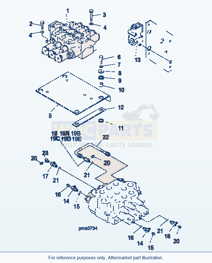 Komatsu WA500-3H Main Valve 3-Spool (Valve And Mounting) parts diagram