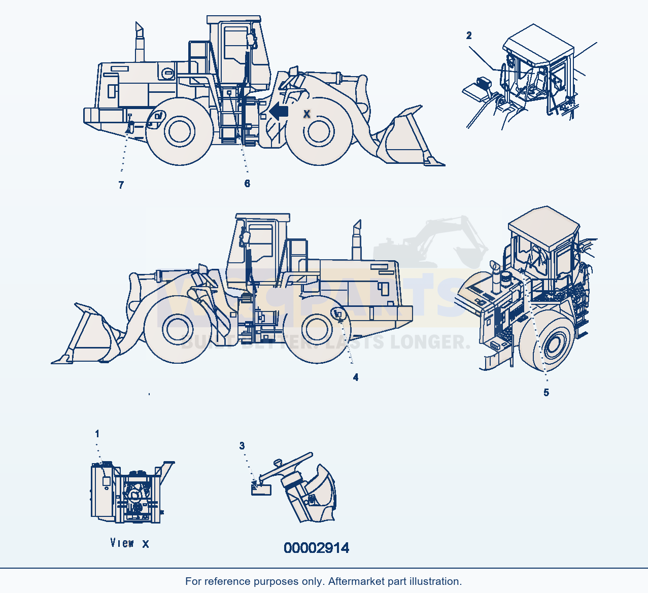 Komatsu WA500-3H Decal Polish parts diagram