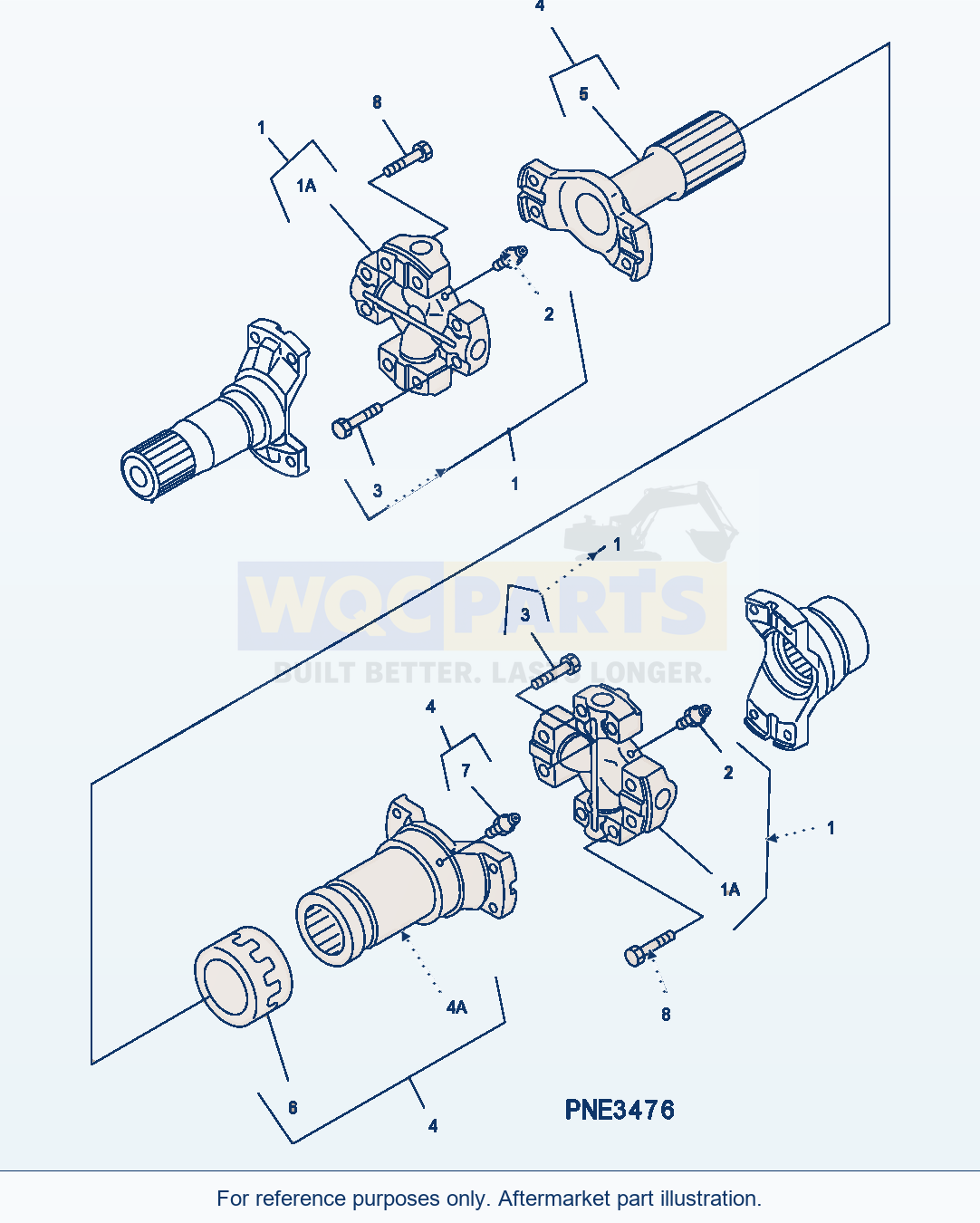 Komatsu WA500-3H Drive Shaft (Front Axle Side - Rear) parts diagram