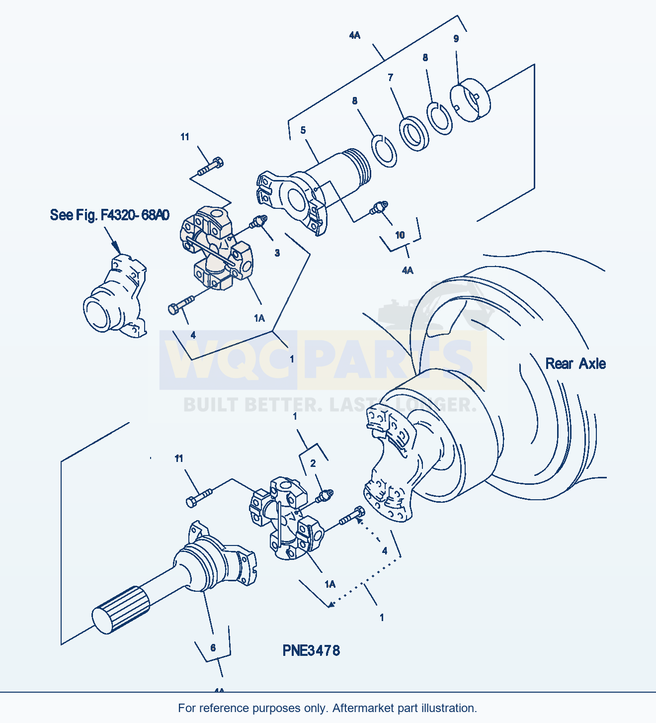 Komatsu WA500-3H Drive Shaft (Rear Axle Side) parts diagram